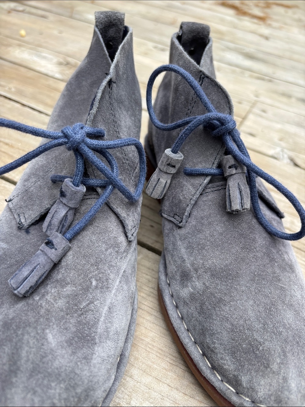 Hush Puppies Cyra Catelyn Smoke Gray Suede Lace Up Ankle Boots 6.5 - Picture 6 of 11